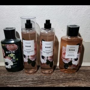 TRADE ONLY Bath And Body Works Set Of 4 Rose Body Mists, Lotion And Shower Gel